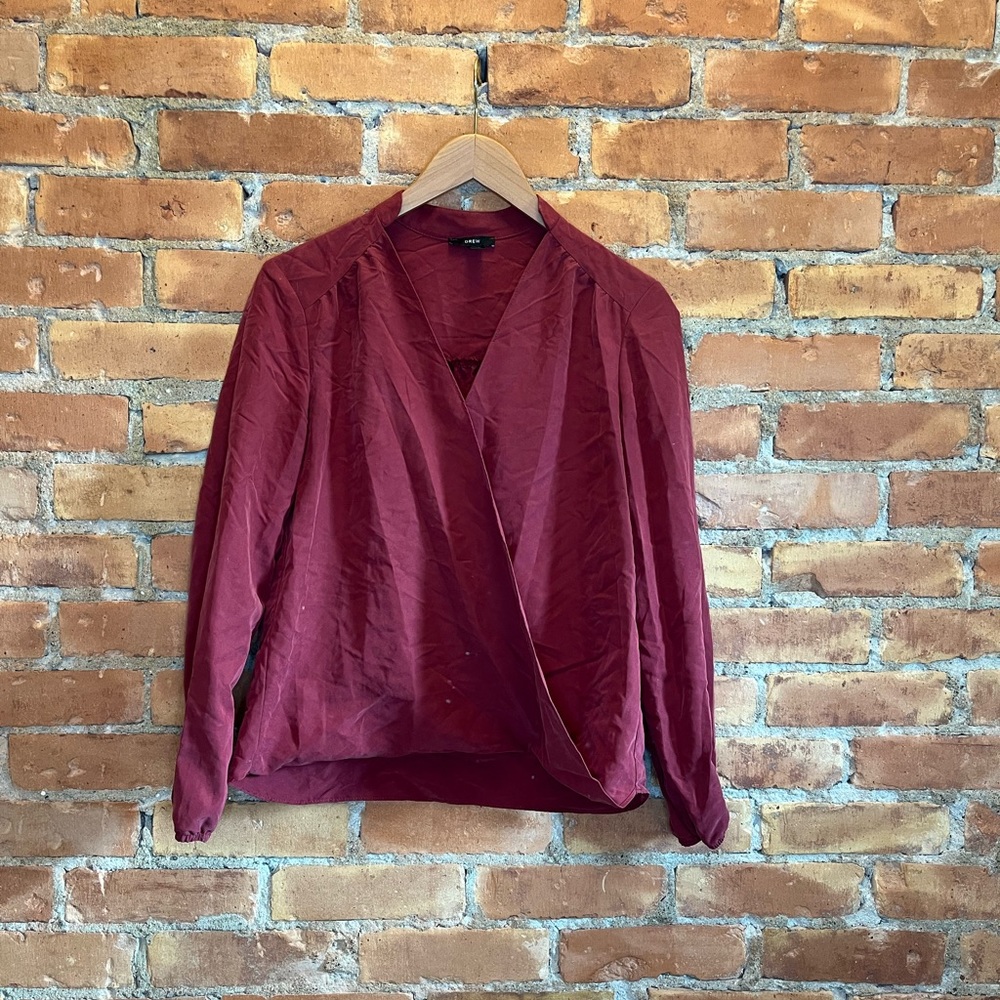 Drew + Blouse + Burgundy + Small